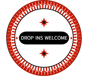 drop ins welcome badge